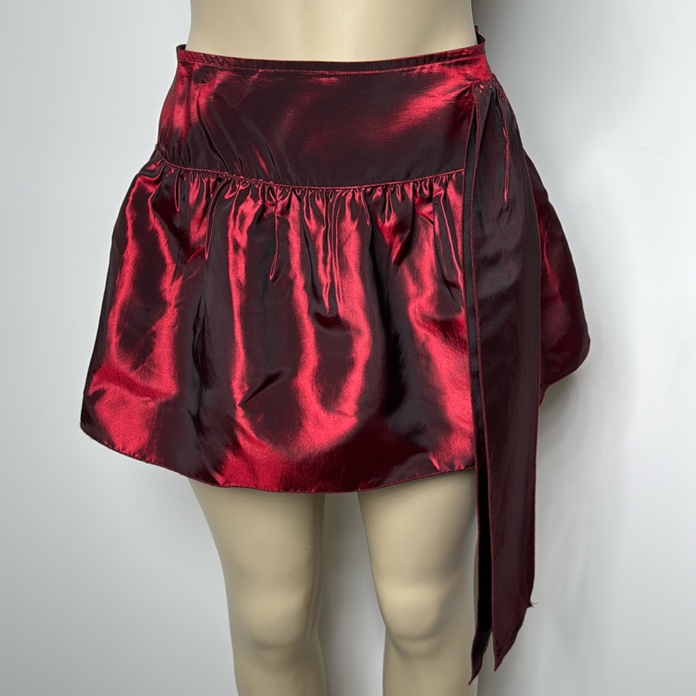 Love Squared medium shiny red mini skirt